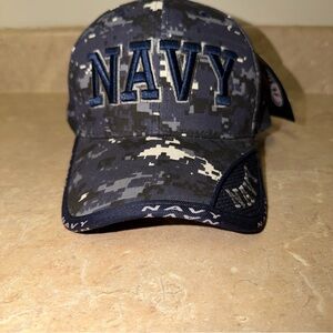 US Navy Digital Camouflage Baseball Cap with NAVY Embroidered Hat NWT
